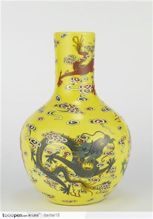 中华传统工艺品龙纹花瓶