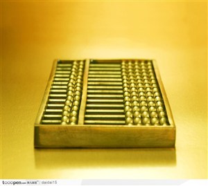 中华传统工艺品金色的算盘