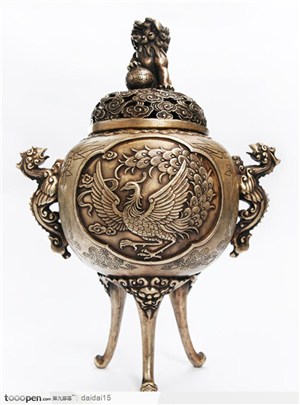 中华传统银质香炉