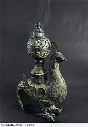 中华传统青铜器 凤凰香炉