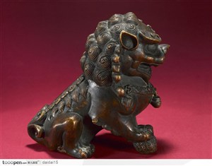 中国古代传统青铜器 对狮狮子