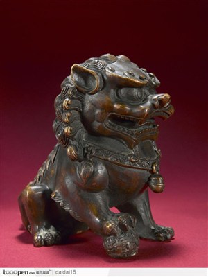 中国传统青铜器 狮子特写