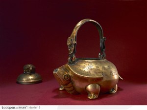 中华传统工艺品神兽造型水壶青铜器图片