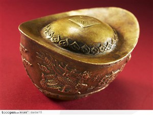中国传统工艺品-镀金青铜器 元宝