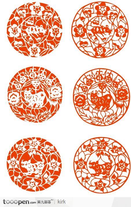 中国传统民间剪纸生肖系列