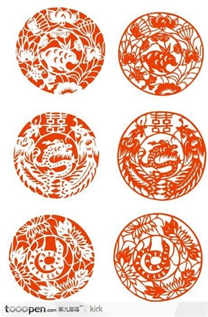 中国传统民间剪纸生肖系列