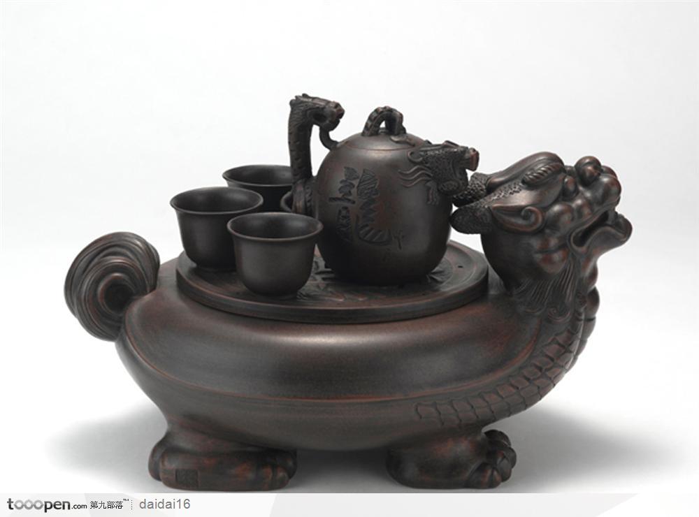 中华传统工艺品-精美的赑屃(霸下)茶桌茶托