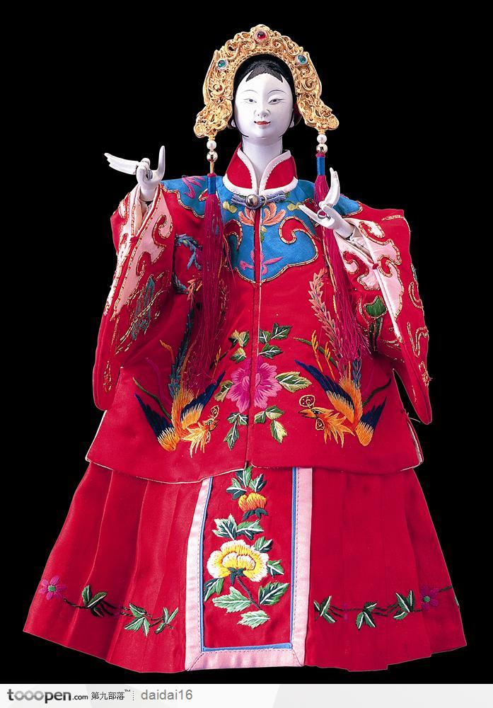 传统文化-红色的美女戏偶杨门女将