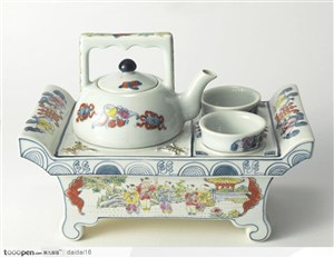 中华传统工艺品-白色茶具