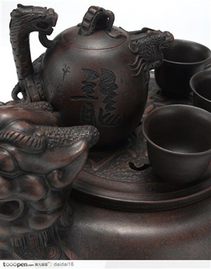 中华传统工艺品-茶壶特写