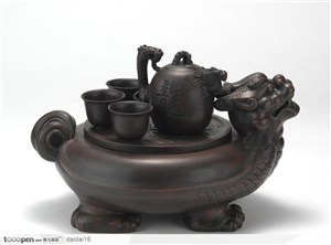 中华传统工艺品-精美的赑屃(霸下)茶桌茶托