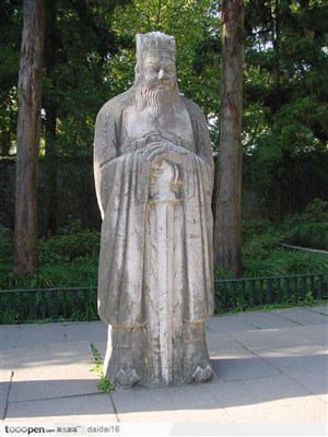 中华传统人物石像