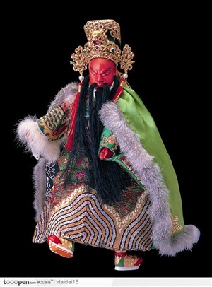 传统戏偶-穿长袍的关羽京剧