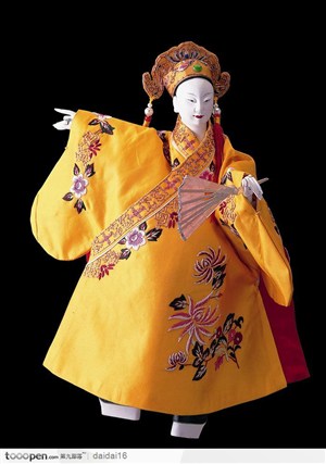 中华传统文化-黄色的掌中玩偶