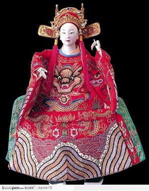 中华传统戏偶-红色的掌中戏偶
