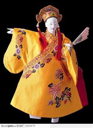中华传统戏偶-黄色的掌中戏偶