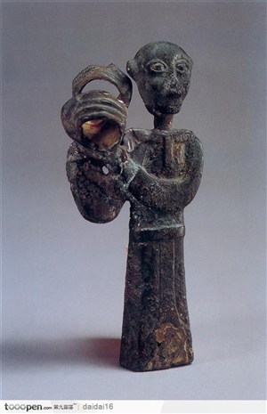中华传统工艺品-精美的青铜人像