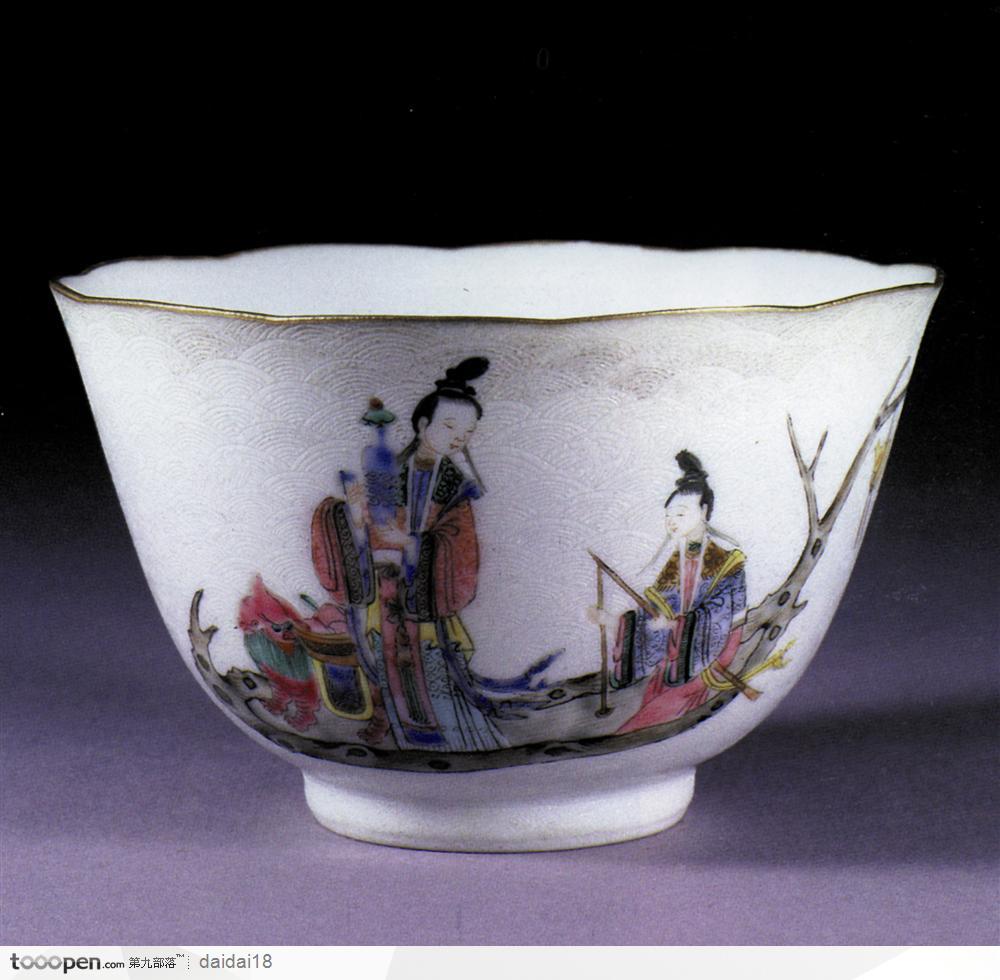 中华传统-划船花纹的碗