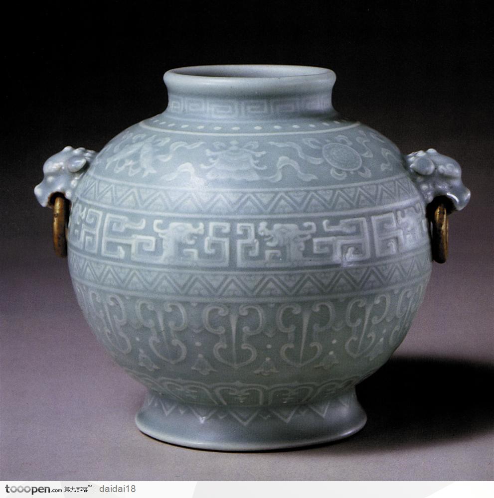 传统工艺品-灰色的球形花瓶