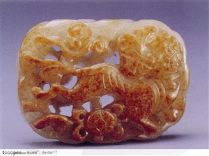 中华传统工艺-褐色老虎玉器