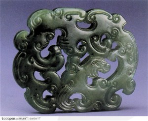 中华传统工艺-墨绿色豹子花纹