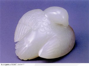 中华传统工艺-白色的鸭子玉器
