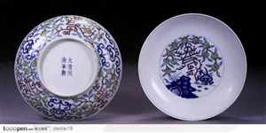 传统瓷器-精美花纹的盘子