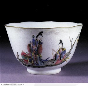 中华传统-划船花纹的碗