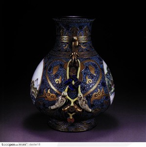 中华传统-精美的青色花瓶