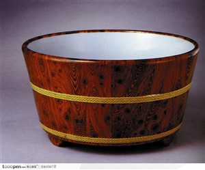 中华传统-木纹的瓷盆