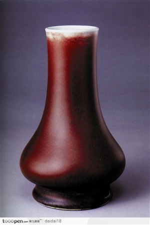 传统工艺-暗红色的花瓶
