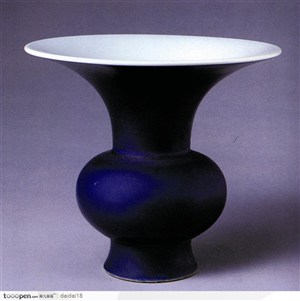 传统工艺品-大嘴的蓝色花瓶