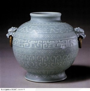 传统工艺品-灰色的球形花瓶