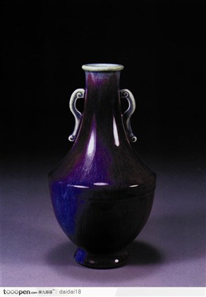 中华传统瓷器-深蓝色花瓶