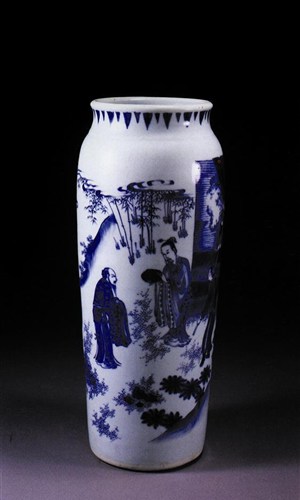 中华传统工艺-交谈的两人花瓶