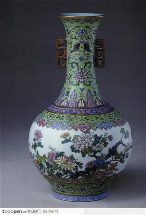 中华传统工艺-漂亮的牡丹花纹花瓶