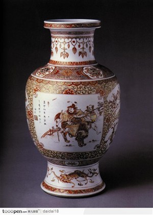 中华传统-威武的武士花纹瓷器