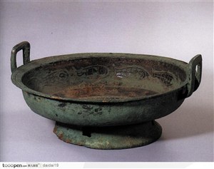 传统青铜器-圆形的食器盘子