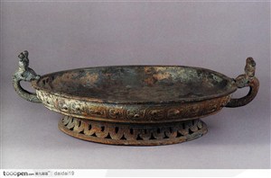 中华传统工艺品-长满铜绿的青铜盘