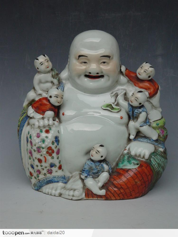 中华传统瓷器-弥勒大佛和儿童瓷器