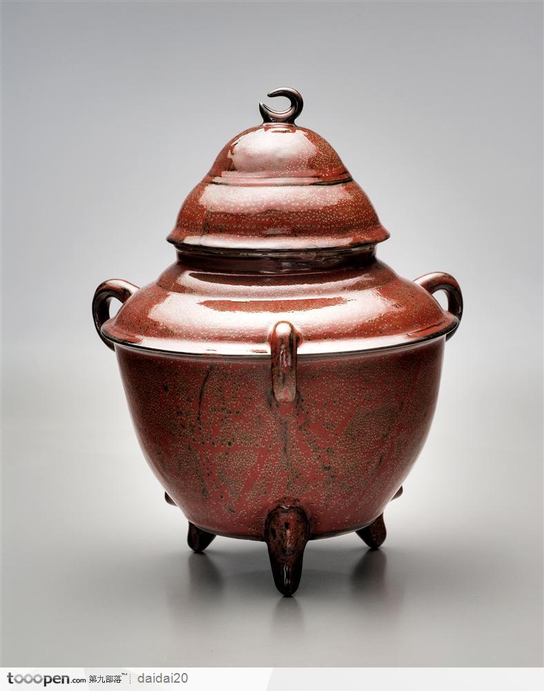 中华传统工艺-红色瓷香炉