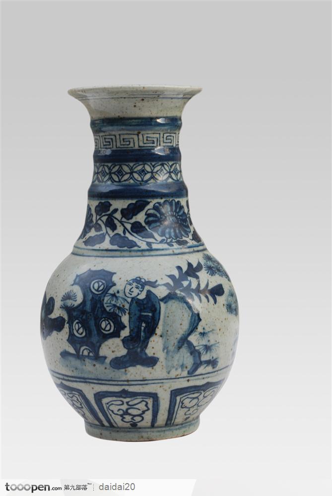 中华传统-青花人物花纹瓷瓶