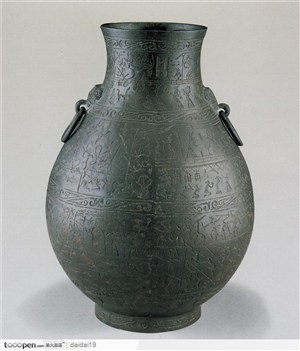 中华传统工艺-人花纹的花瓶