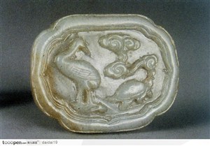 中华传统工艺-白鹤玉乌龟花纹玉器