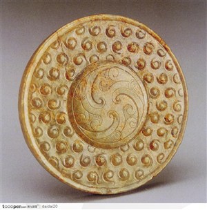 传统工艺品-圆点花纹圆形玉器