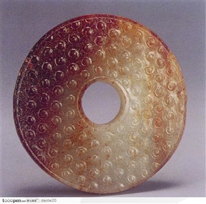传统工艺-圆点形褐色玉璧