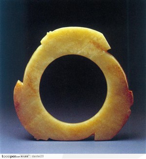 中华传统玉器-黄色环形玉璧