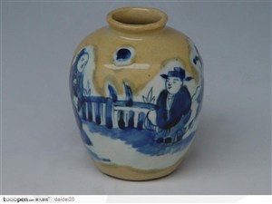 传统工艺-人物花纹瓷罐