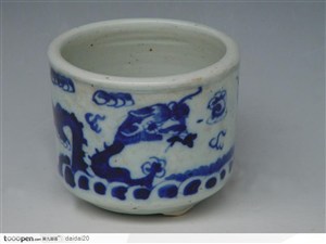 中华传统瓷器-青龙花纹瓷杯