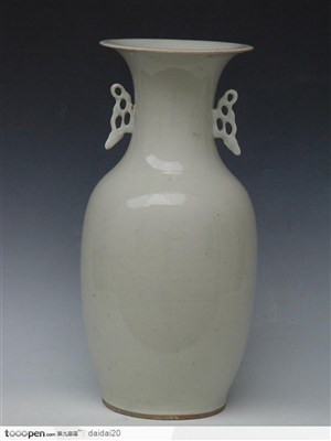 中华传统瓷器-双耳白色花瓶